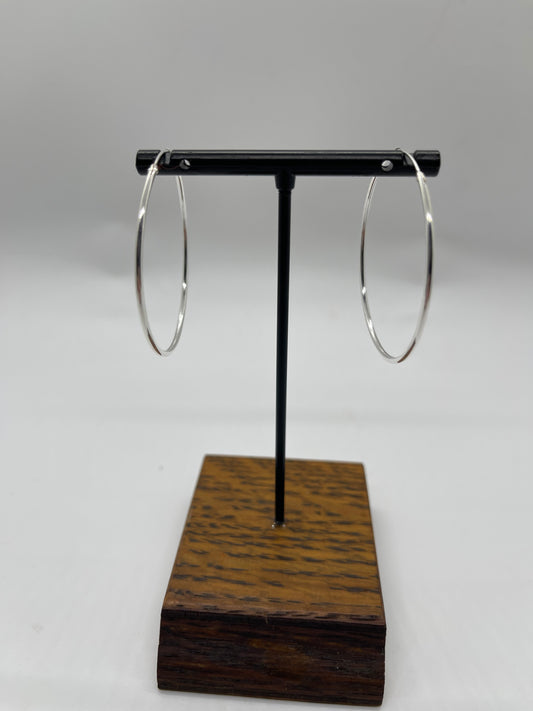 Plain Sterling Silver Hoop Earrings