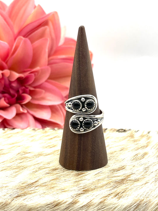 Adjustable Black Onyx Ring