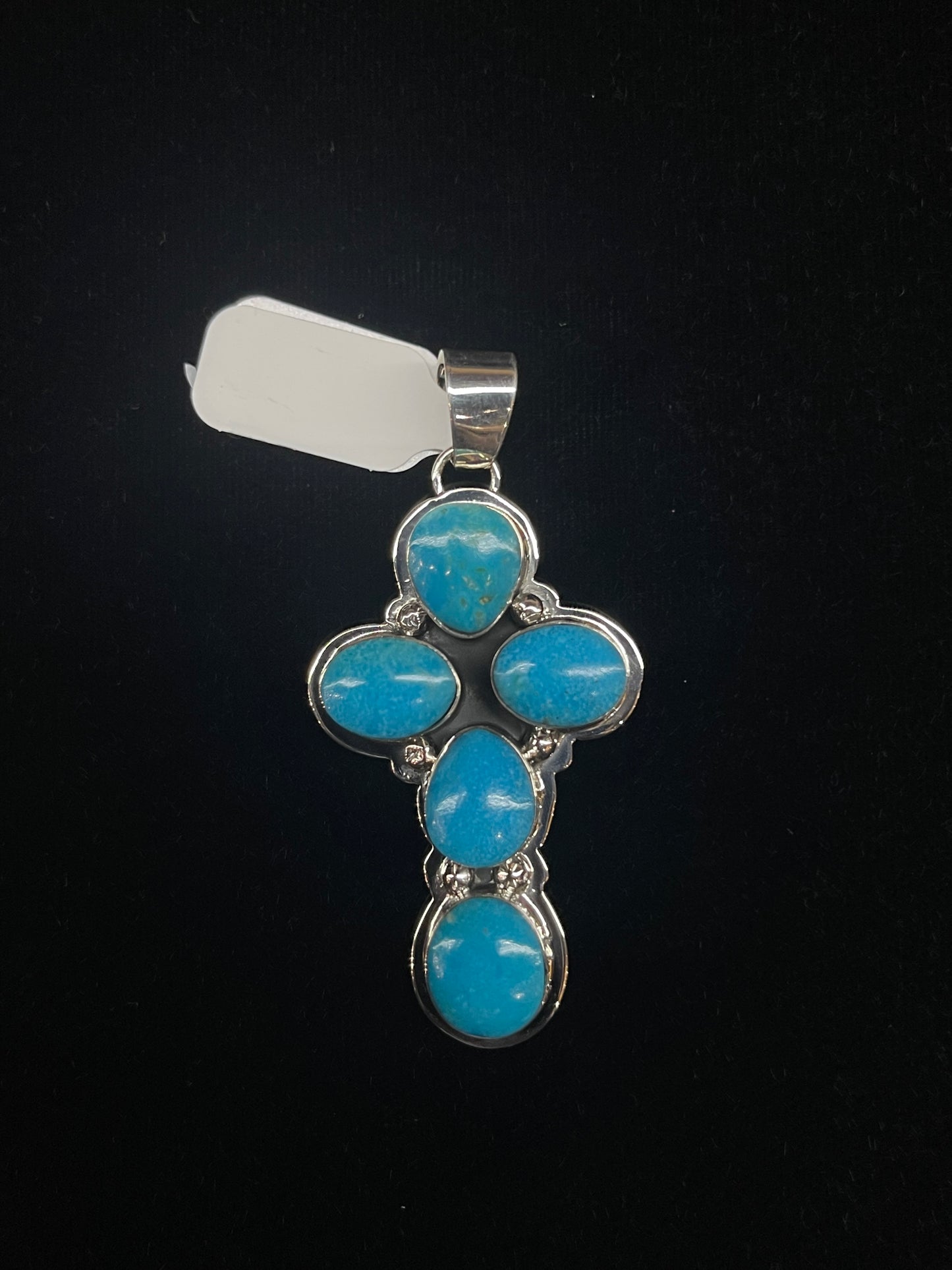 Turquoise Cross Pendant with a 4.7mm Bale by Marie Bahe, Navajo