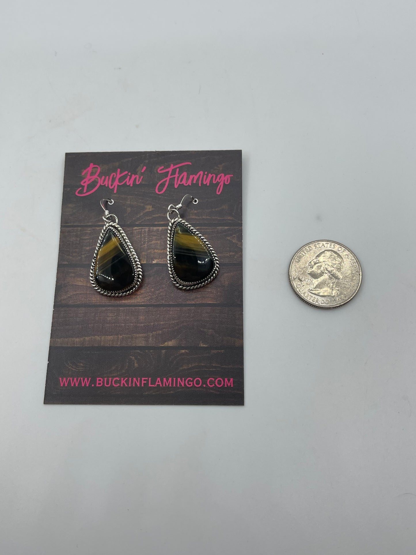 22' Tiger’s Eye Necklac end Earring Set by Joe Begay, Navajo