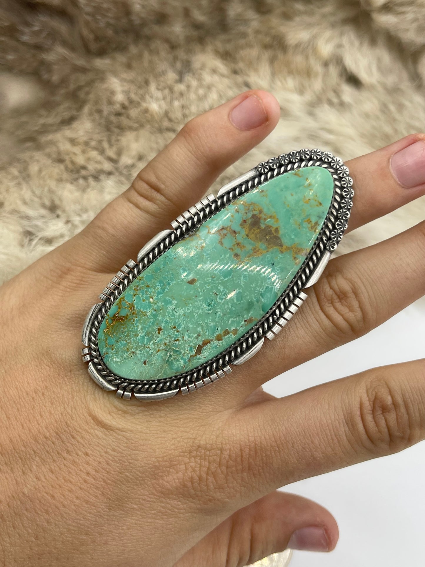 Emerald Valley Adjustable (6.0-9.0) Ring by John Nelson, Navajo