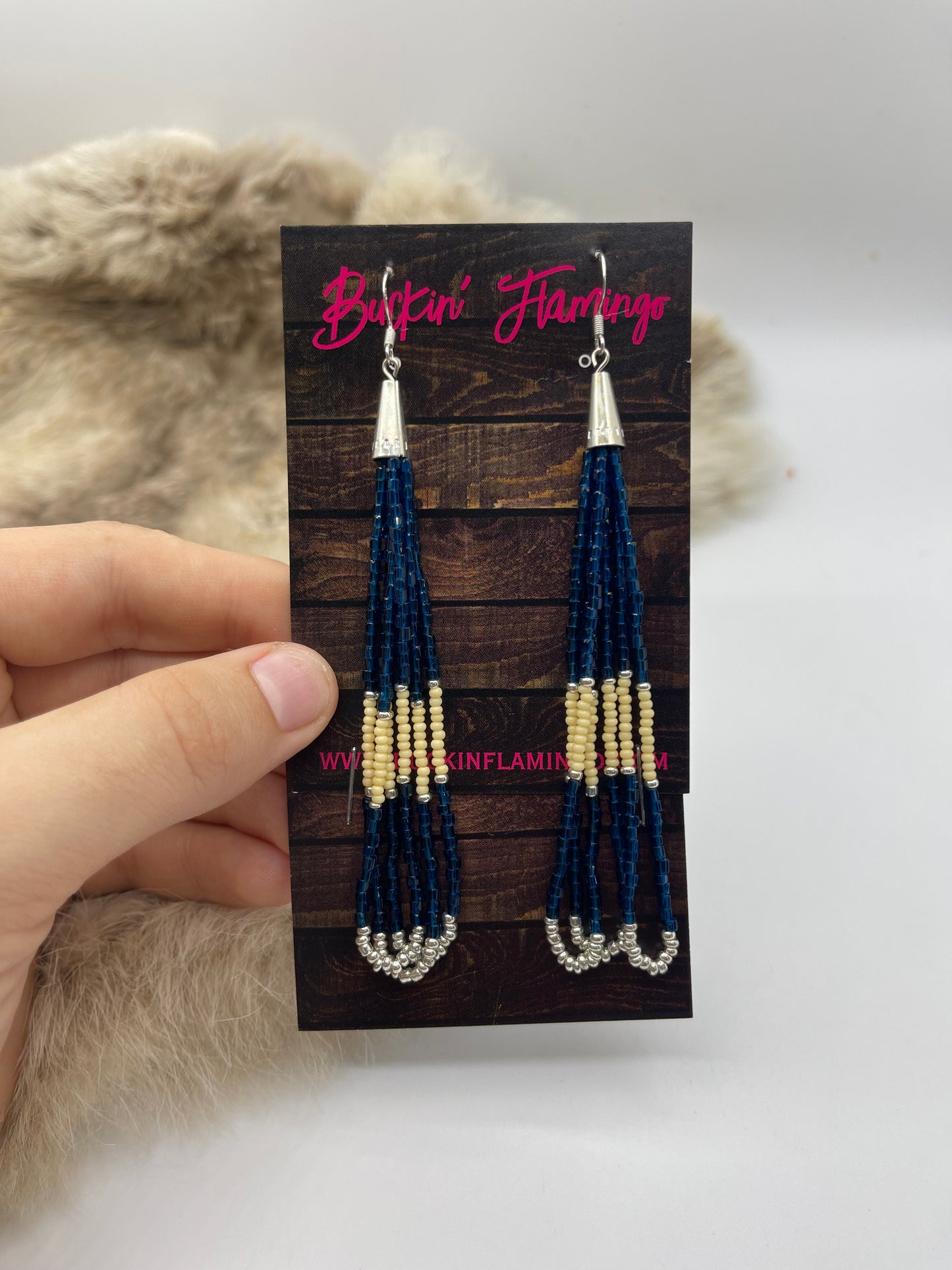 Blue Dangle Earrings by Lillian & Vernon Steele, Apache