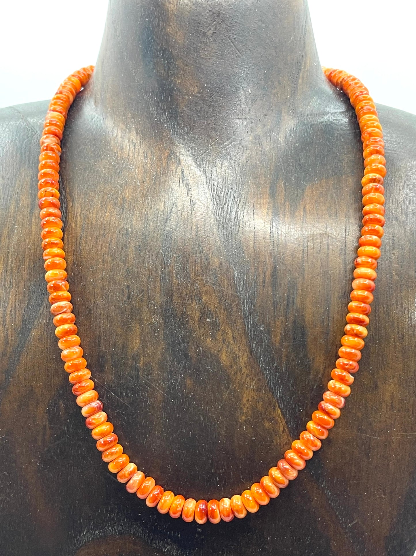 18 Inch Orange Spiny Oyster Shell Necklace