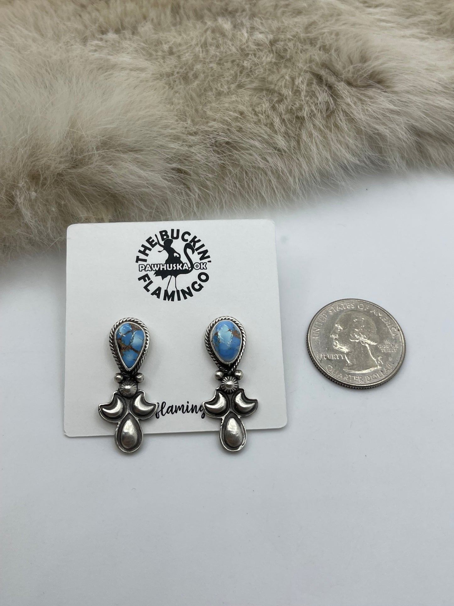 20” Golden Hills Turquoise Squash Blossom Necklace & Earring Set by Adrienne P. Gordon, Navajo