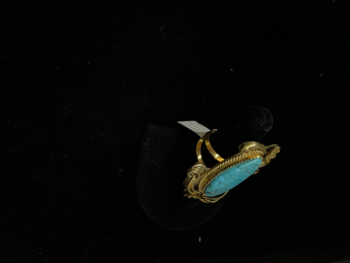 7.0 Turquoise and 12k Gold Filled Oval Ring