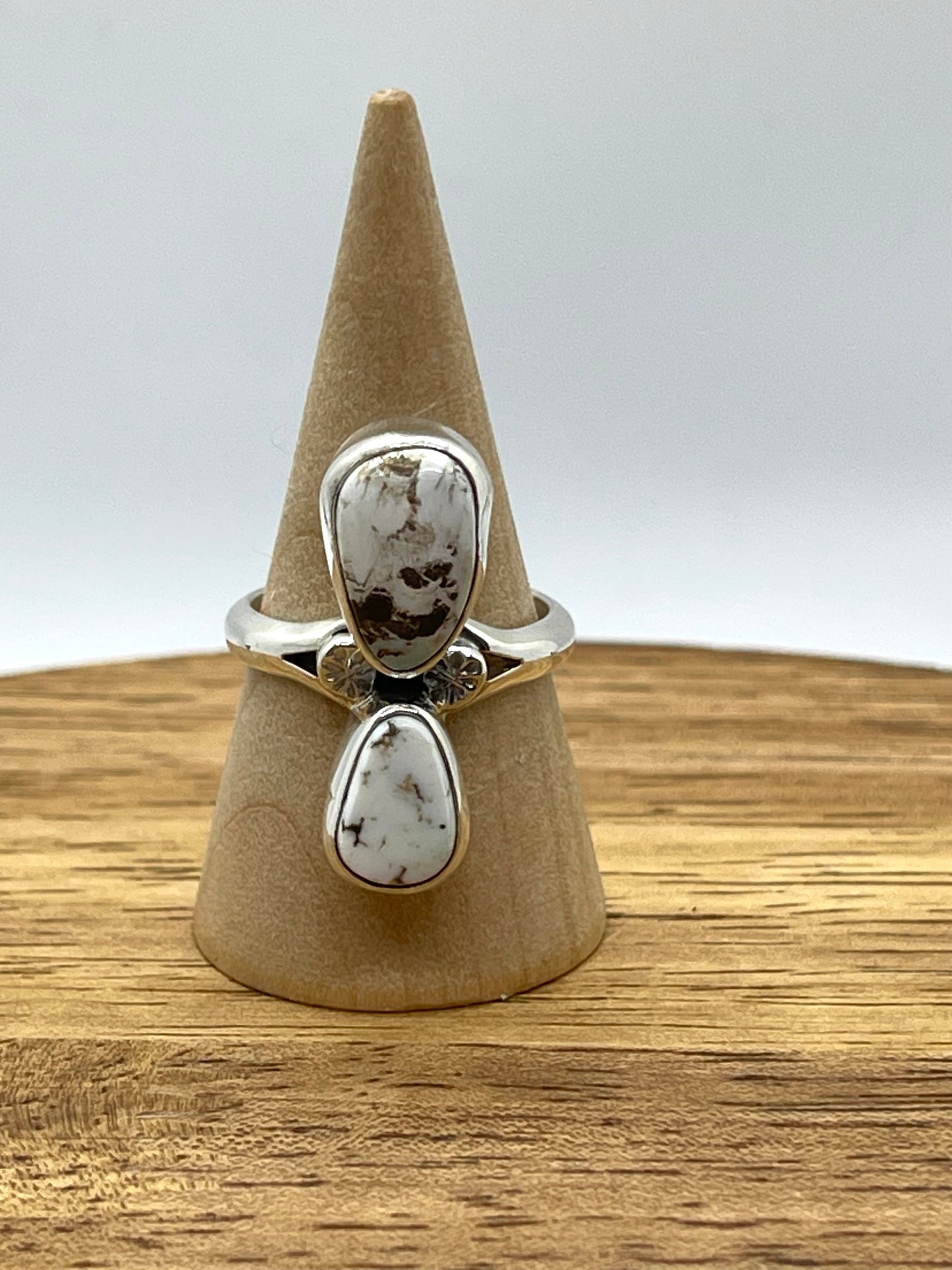 6.5 Two Stone Wild Horse Ring by SL, Navajo
