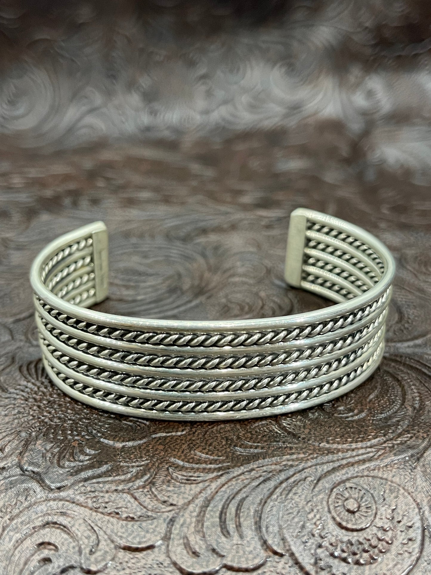 5.75" - 7" 9 Row Silver Cuff