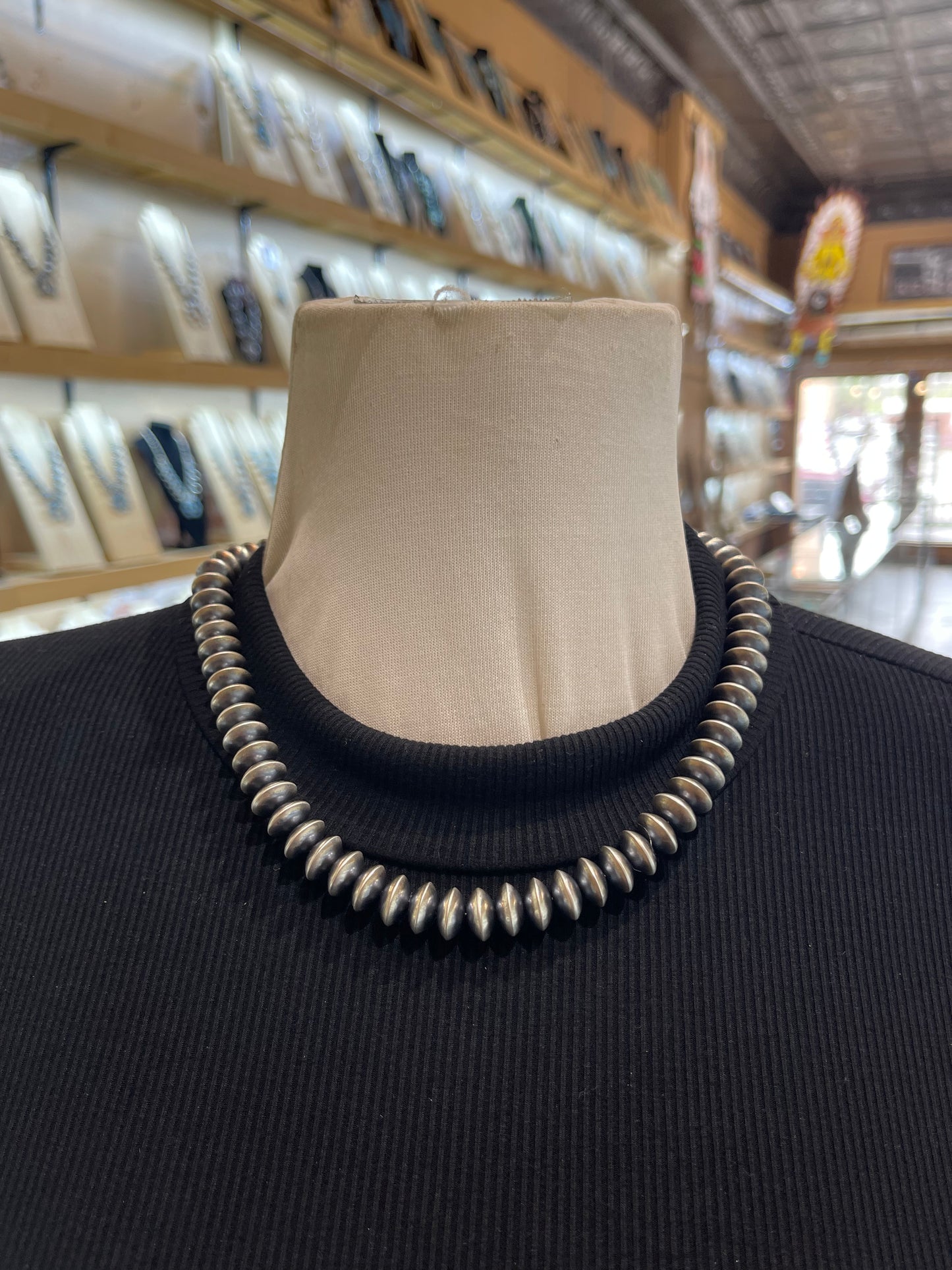 18" 1/2" 11mm Handmade Pearls by Bryannen Halwood, Navajo