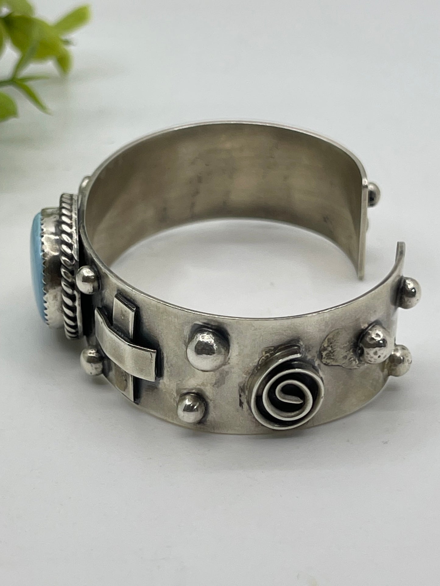 6.25" - 7.5" Golden Hills Turquoise Cuff by Delbert Secatero, Navajo