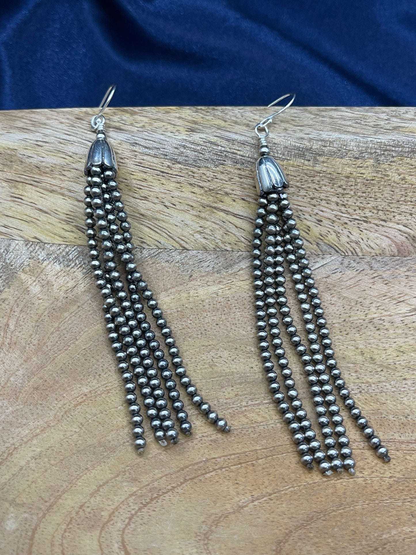 Navajo Style Pearl Tassel Earrings