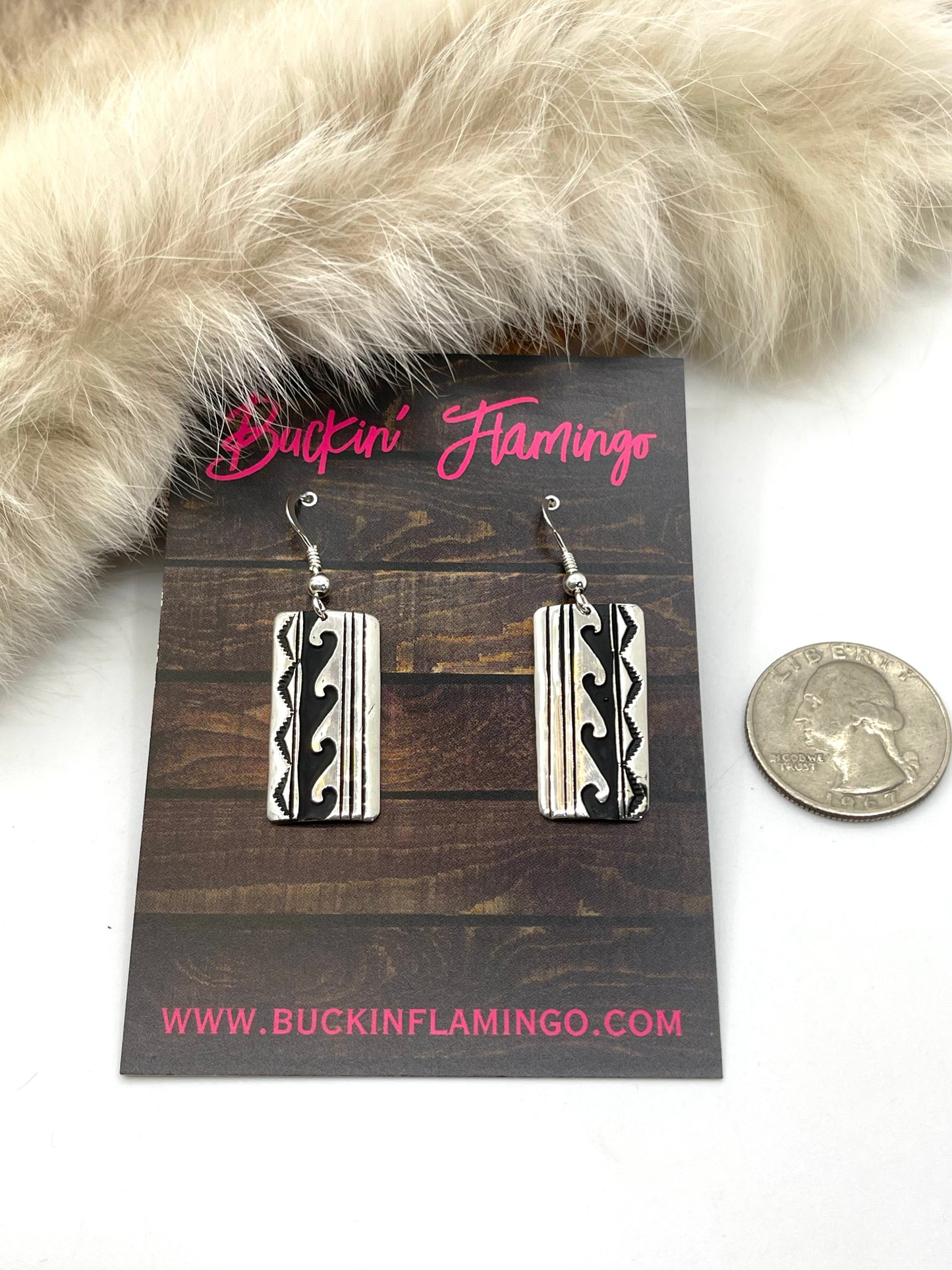 Silver Overlay Rectangle with Pattern by Tommy & Rose Singer, Navajo