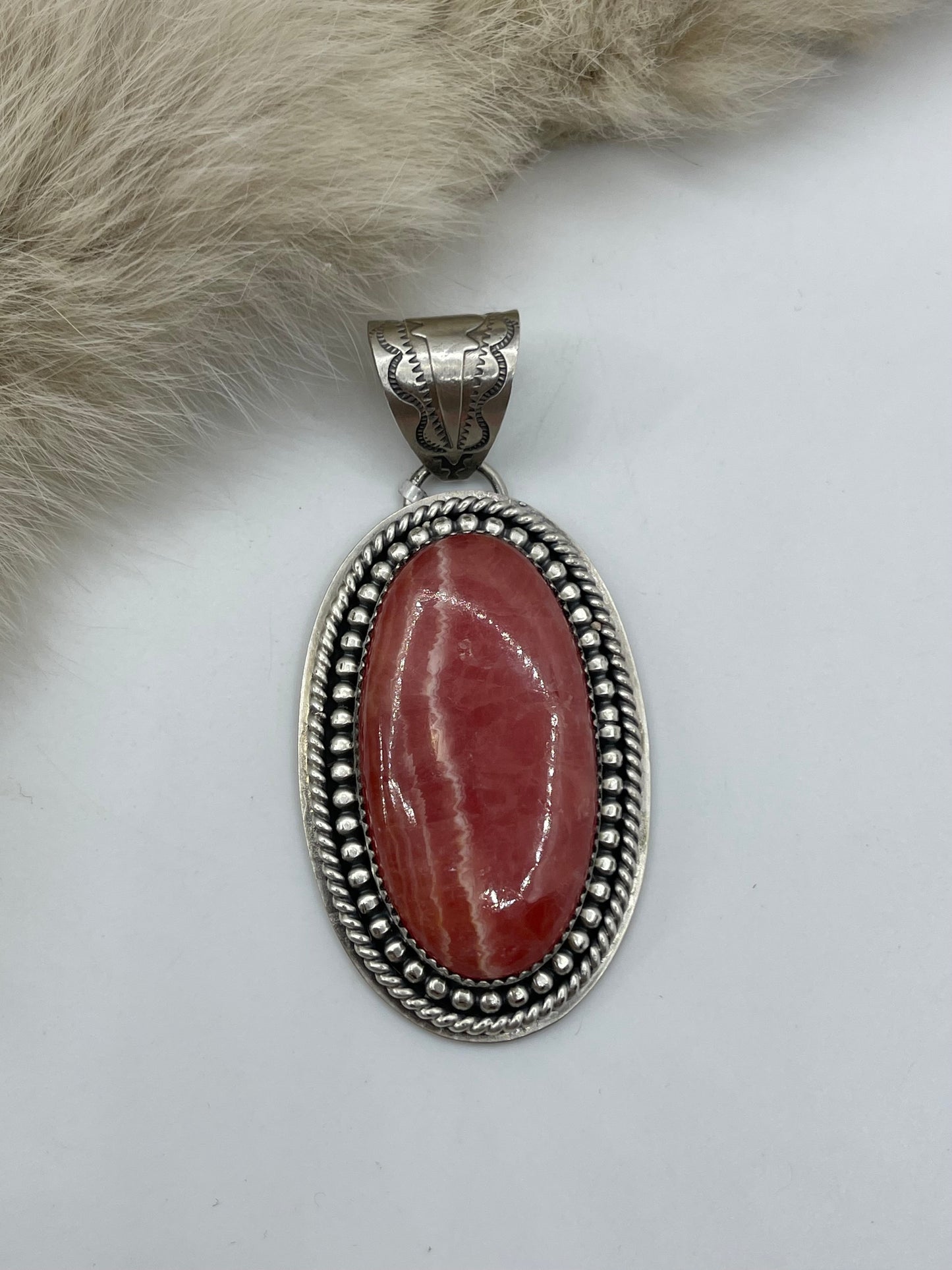 RHODOCHROSITE PENDANT 10 MM BAIL JEFF LARGO, NAVAJO