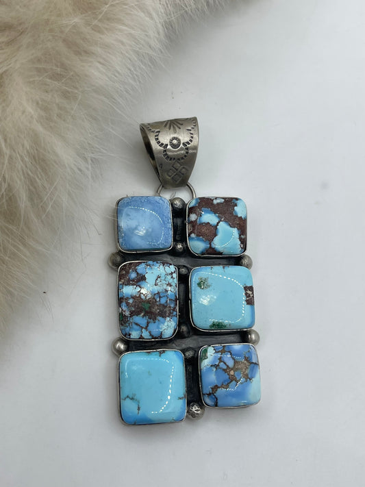 10mm Bail 6 Stone Golden Hills Pendant by Phil Nez, Navajo