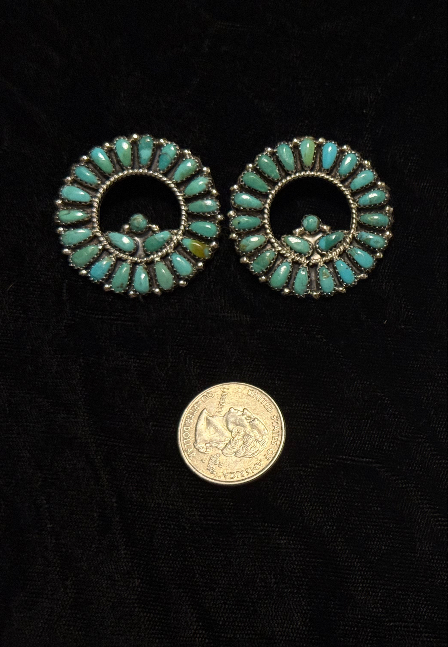 Infinity Circle Cluster Earring by Zieta Begay, Navajo