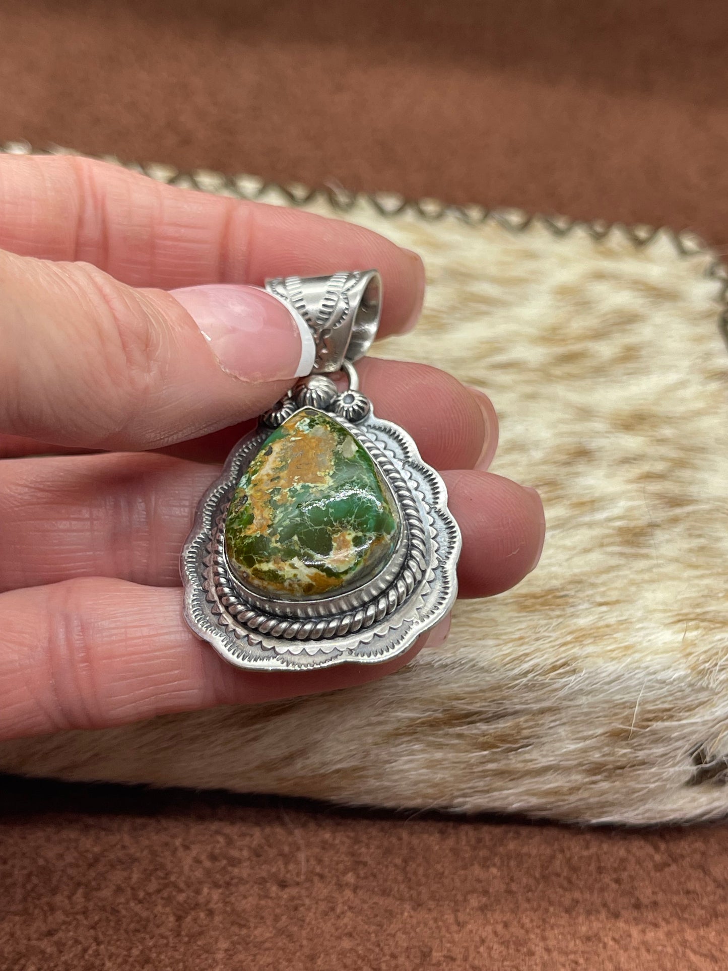 Royston Turquoise Teardrop Pendant with a 7.6mm Bale