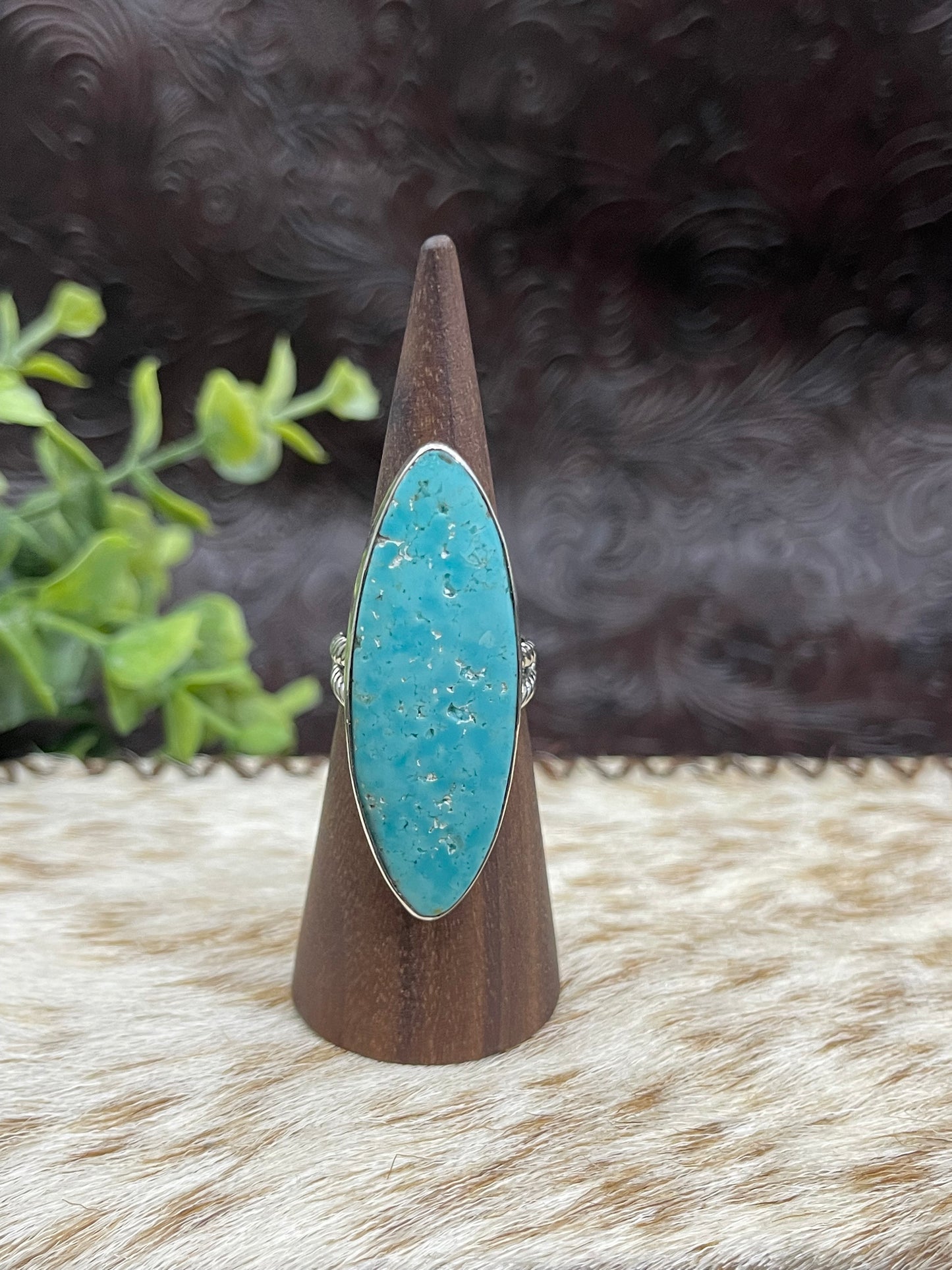 8.0 Kingman Turquoise Oval Ring