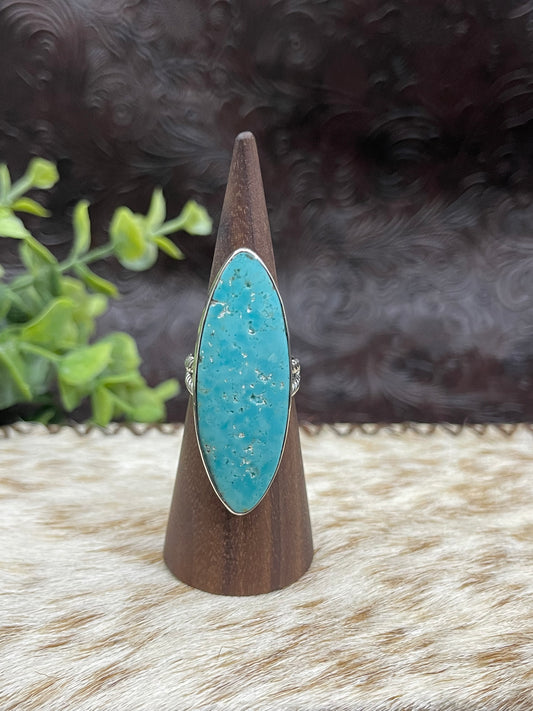 8.0 Kingman Turquoise Oval Ring