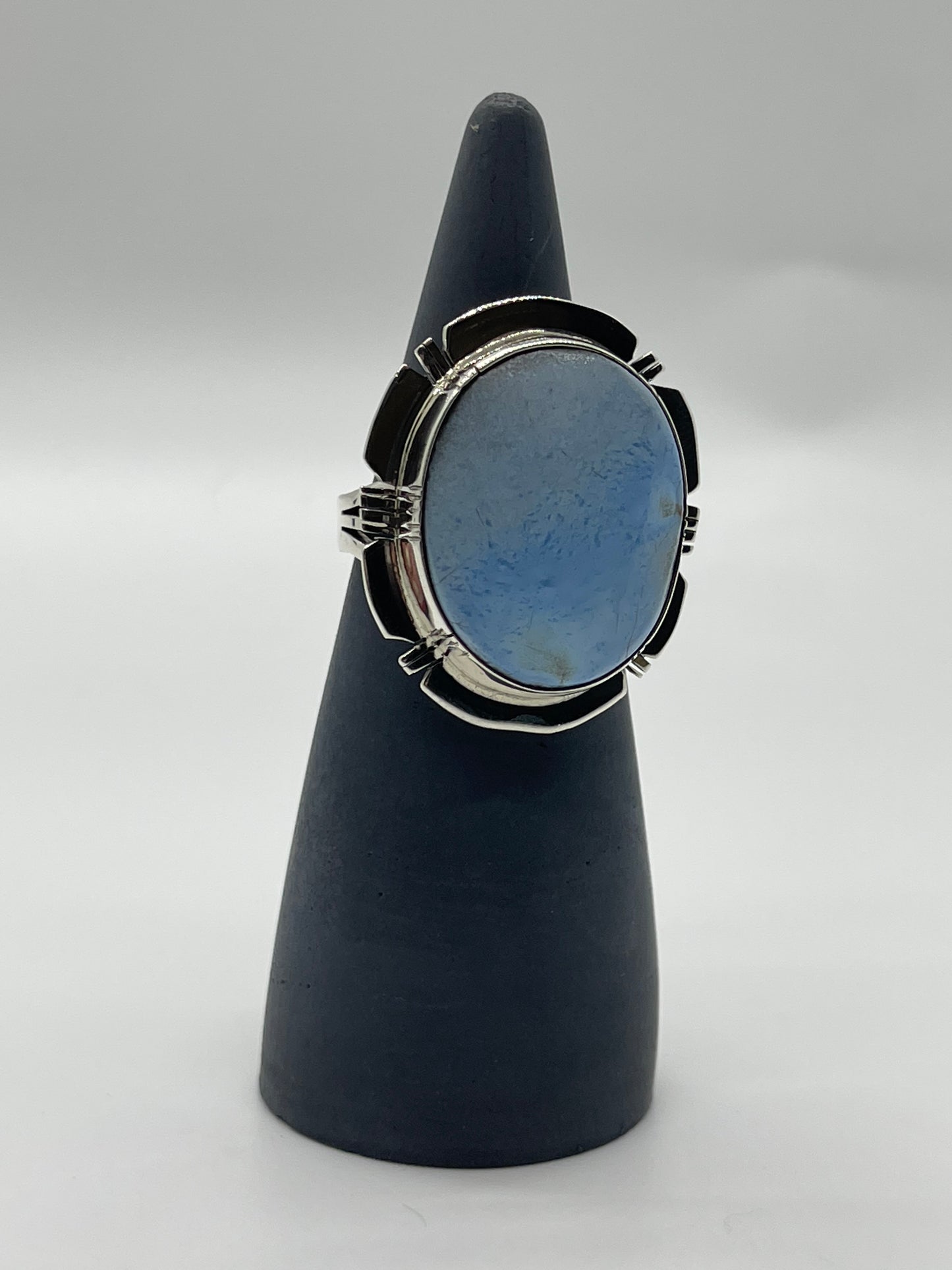 11.5 Golden Hills Turquoise Oval Ring by Evelyn Bahe, Navajo