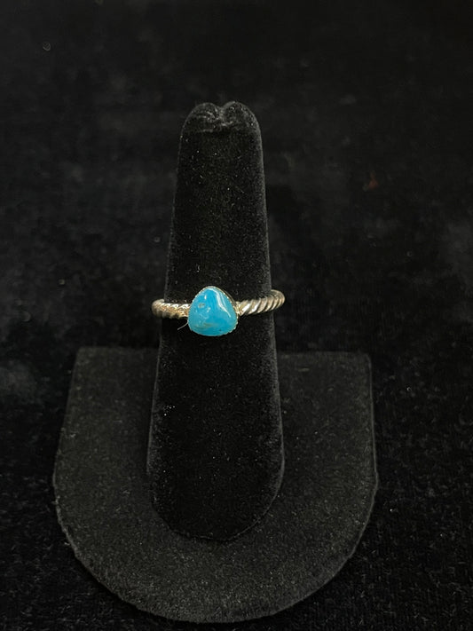 6.0 Dainty Turquoise Ring by Franklin Johnson, Navajo