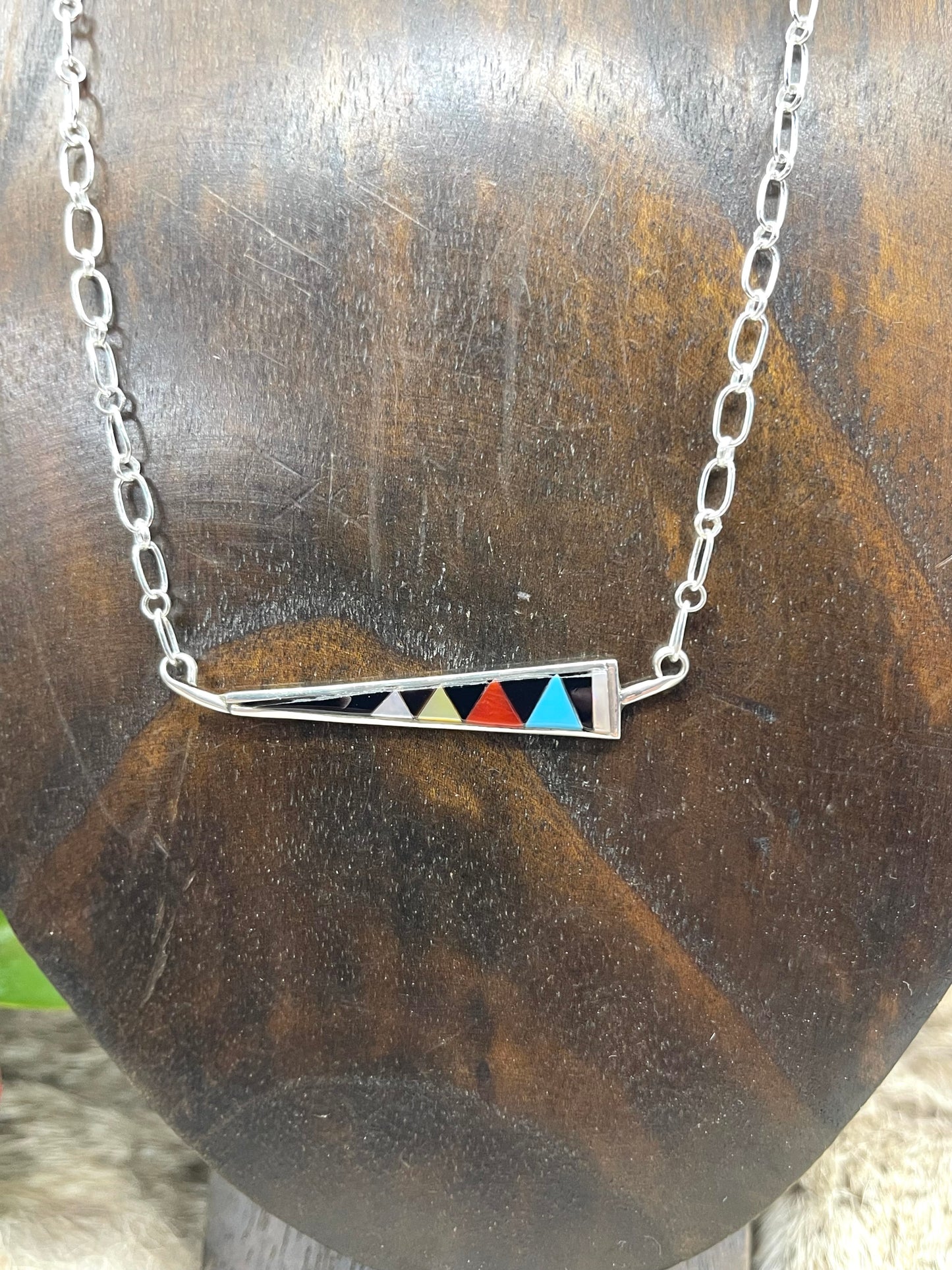 18" Inlay Necklace by Tammy Qualoo, Zuni