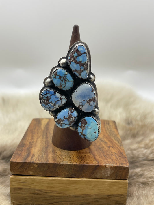 Golden Hills Turquoise Half Cluster Ring