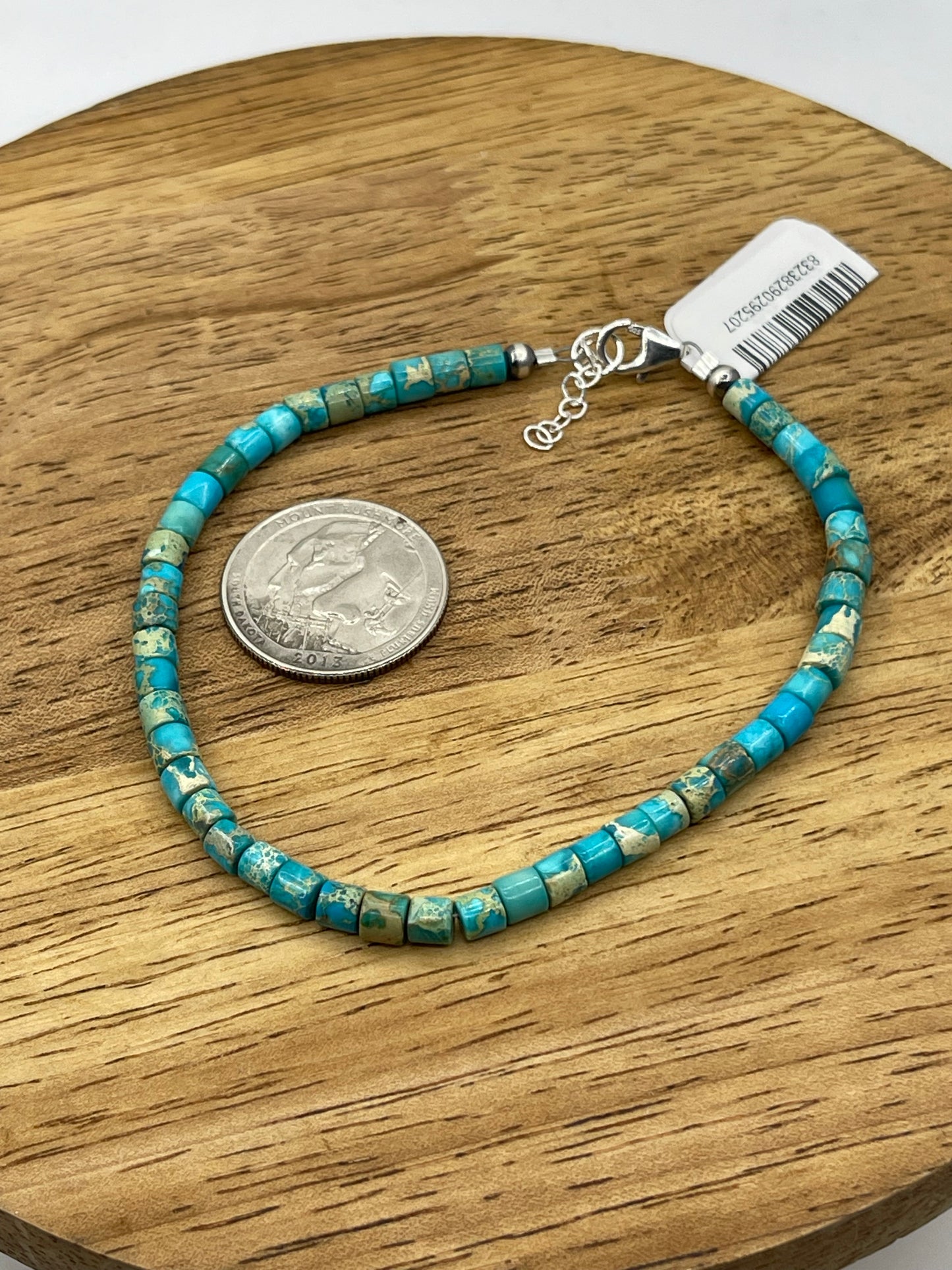 8 1/2"+1" Turquoise Heishi Bead Anklet