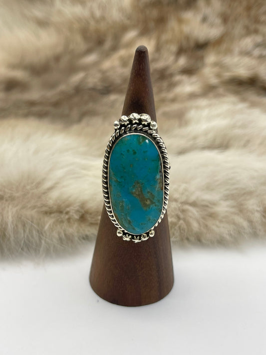 6.5 Kingman Turquoise Ring by Michael Yazzie, Navajo