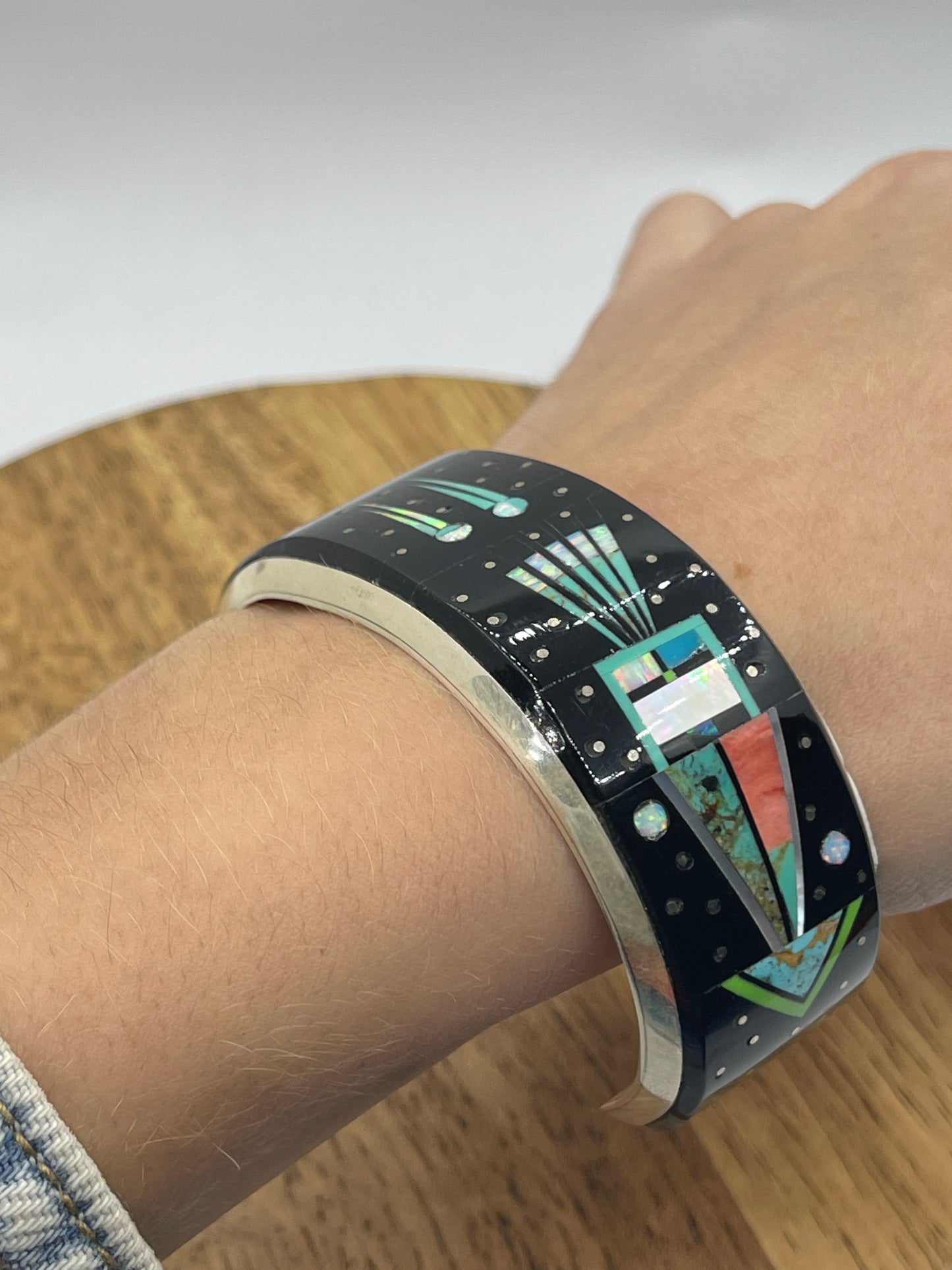 7" Micro Inlay Cuff by Gilbert Smith, Navajo