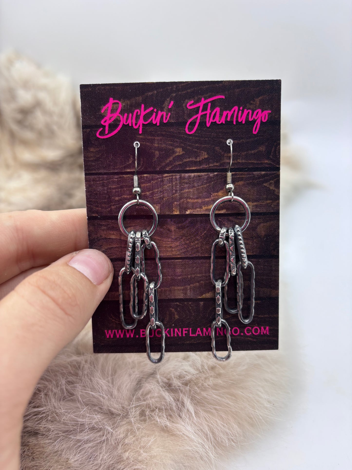 Bad Bronc Paperclip Chain Dagle Earrings