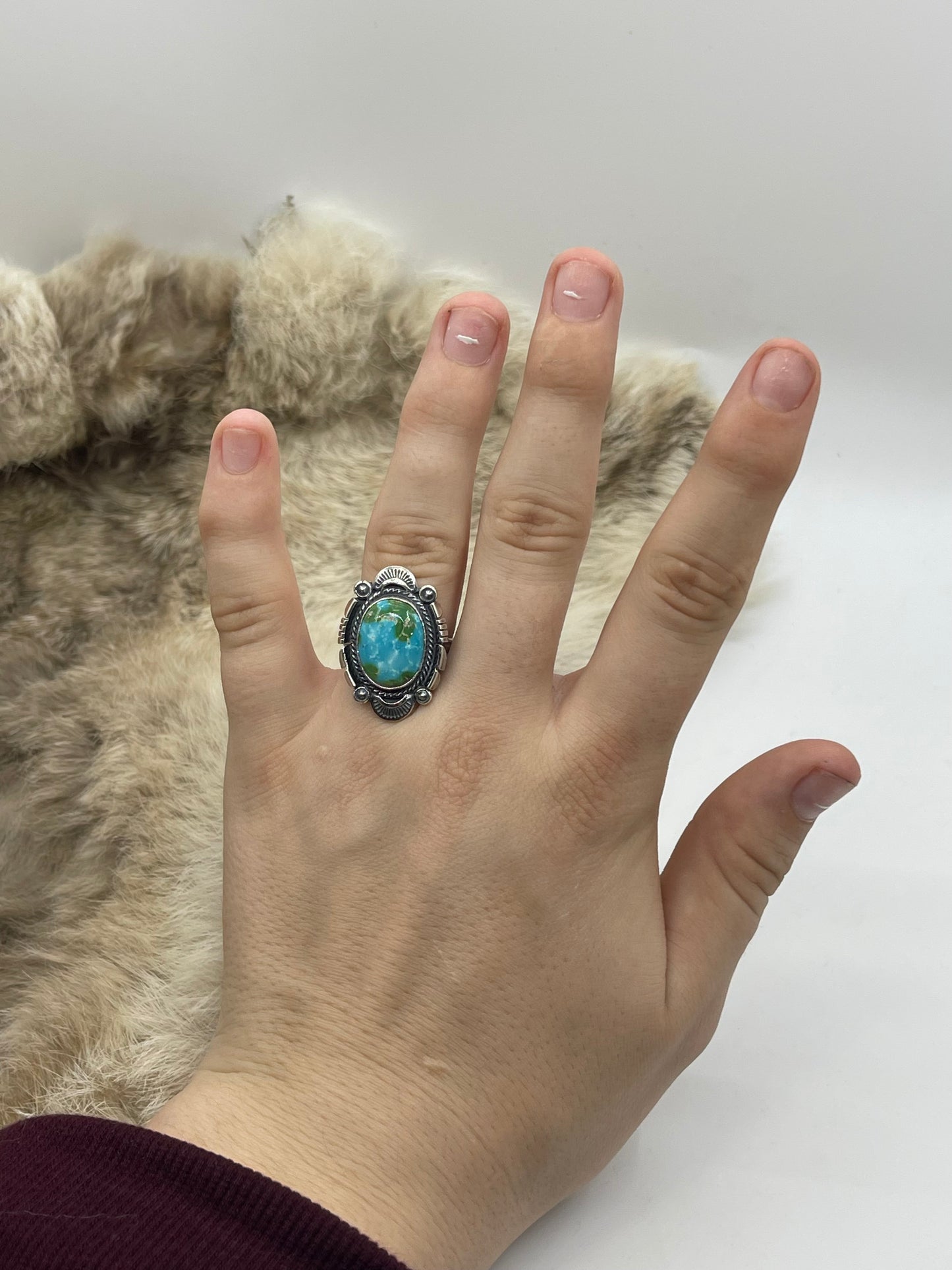 9.0 Sonoran Gold Turquoise Ring by Daniel Benally, Navajo