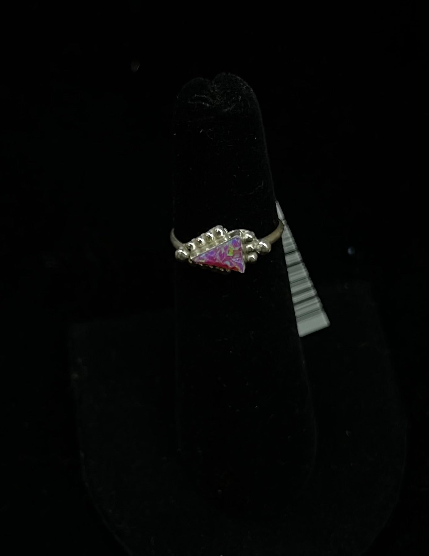 5.0 Pink Opal Triangle Ring