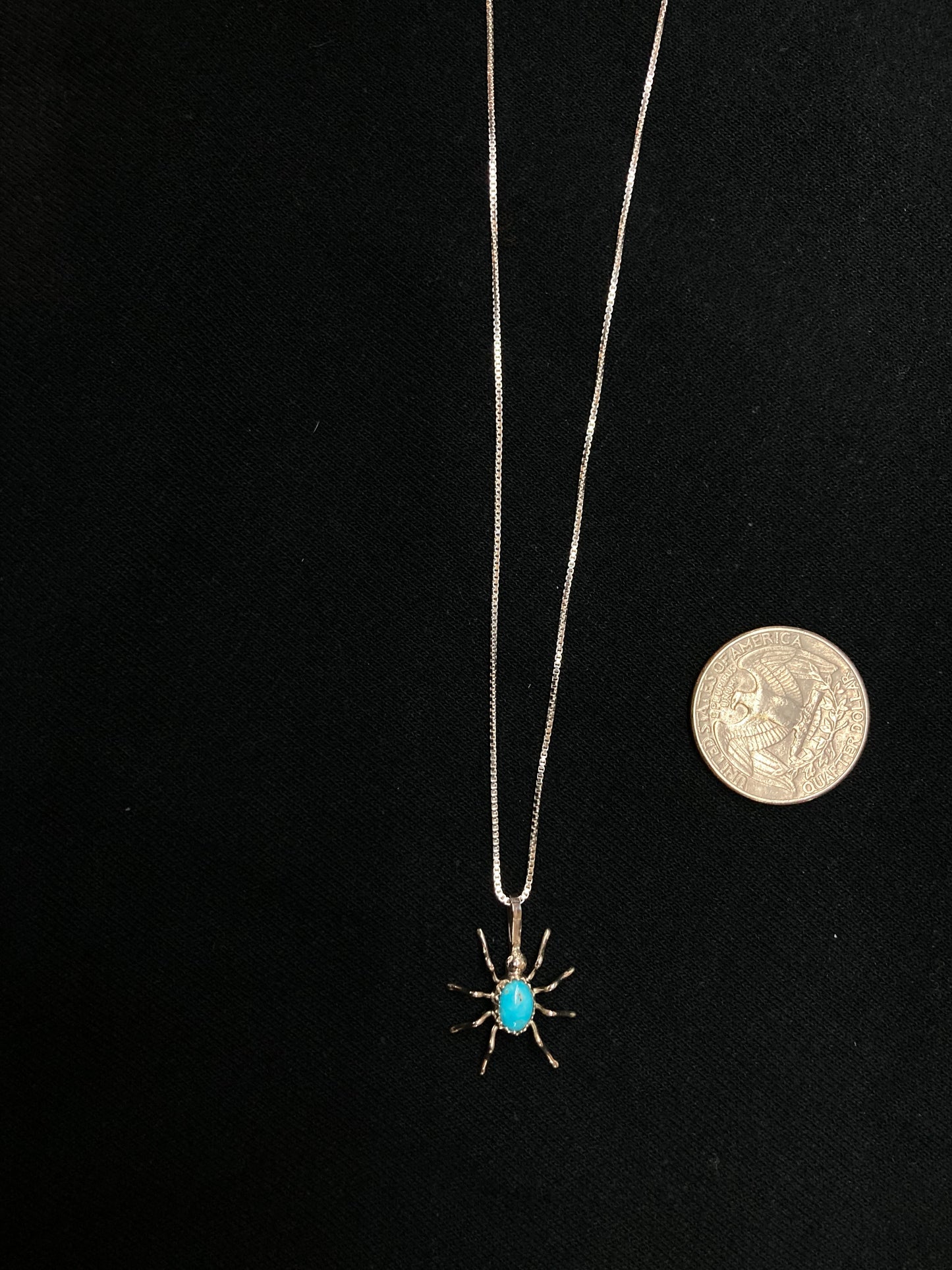 16" Turquoise Spider Necklace by Effie Garfield, Navajo