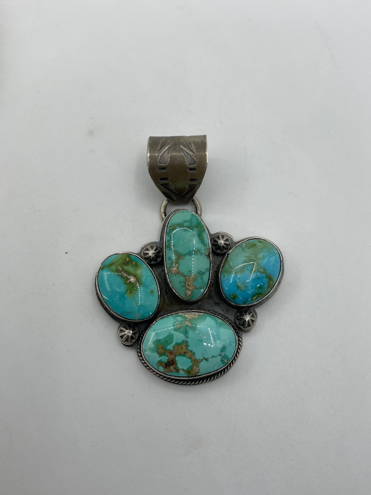 Sonoran Gold Turquoise Pendant by Steven Nez, Navajo