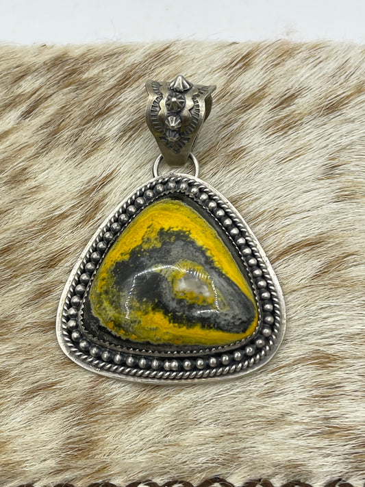 Bumblebee Jasper Pendant by Kevin Billah, Navajo