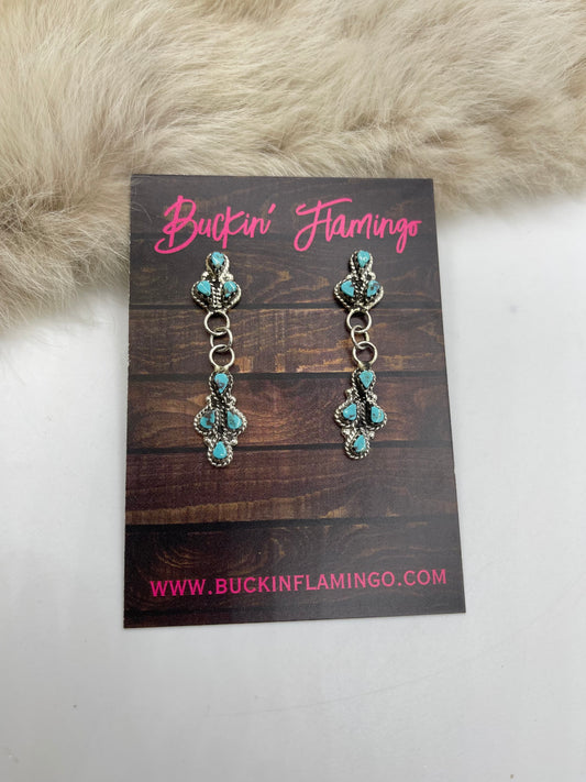 Turquoise Earrings by Jovi Burns, Zuni