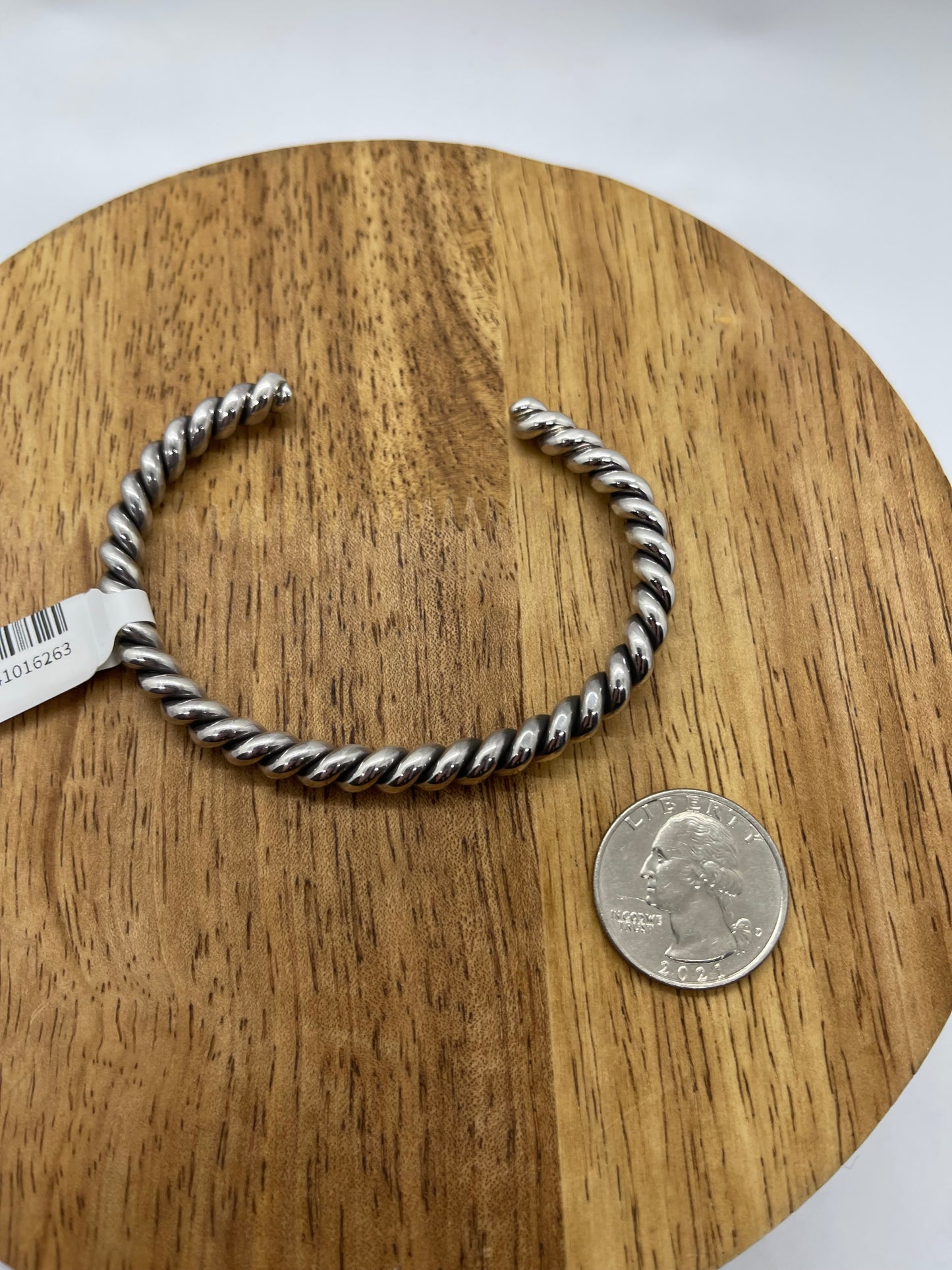 6 1/2"-8" Heavy Sterling Silver Twisted Cuff by Elaine Tahe, Navajo