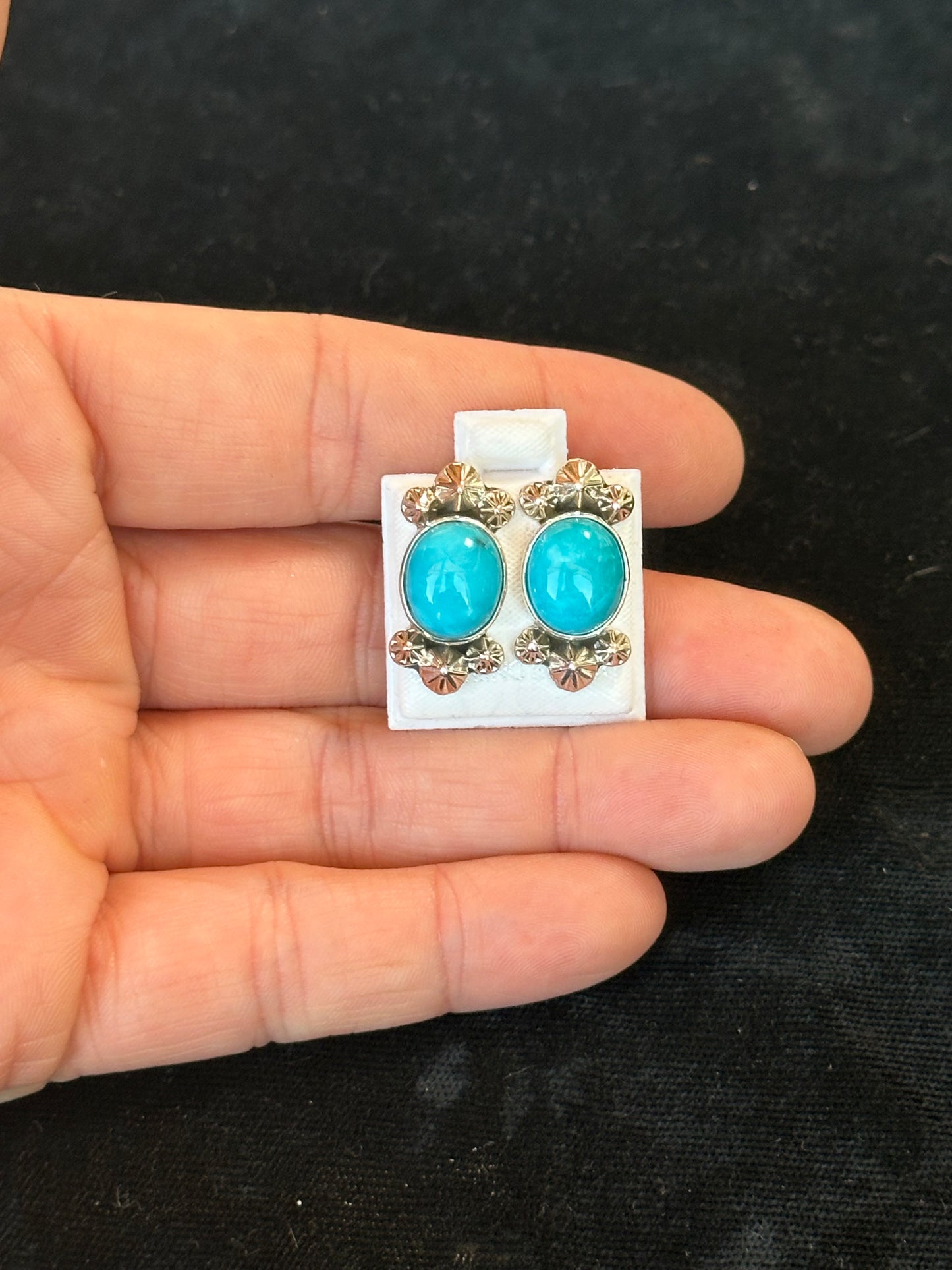 White Water Turquoise Post Earrings