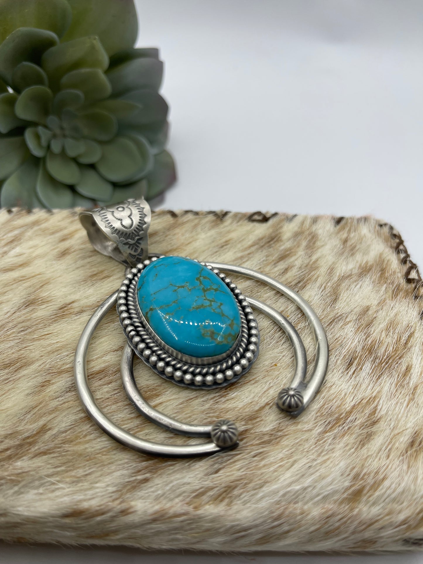 Cripple Creek Turquoise Naja Hook Pendant with a 14mm Bale