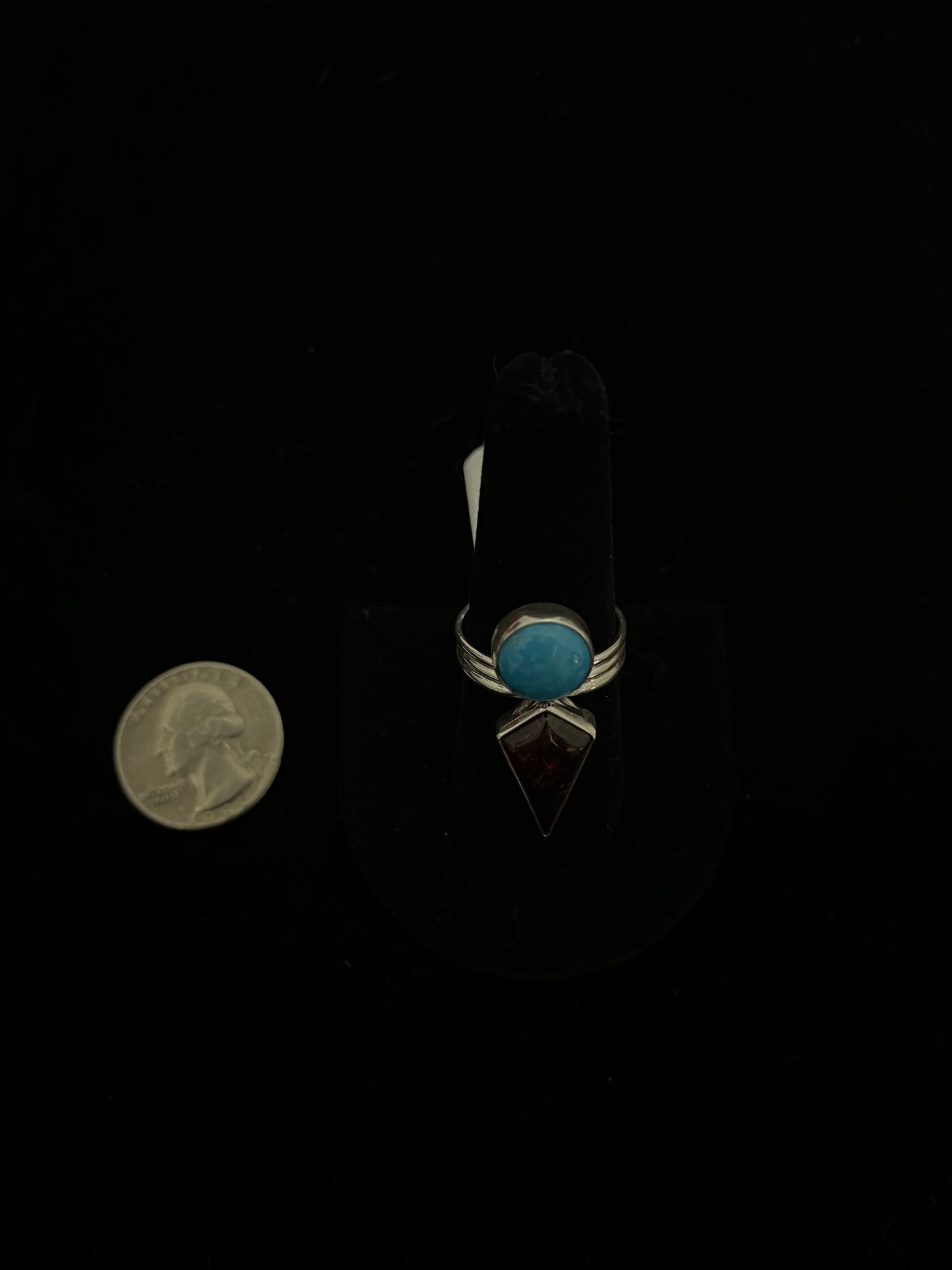 6.0 Amber and Turquoise Ring