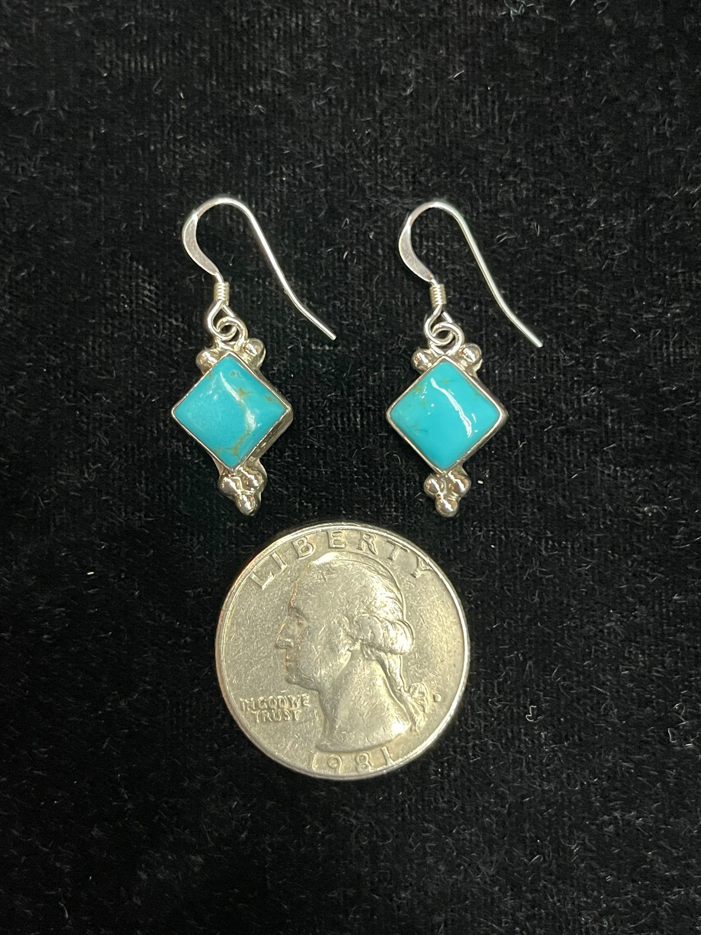 Turquoise Dangle Earrings by Sharon McCarthy, Navajo