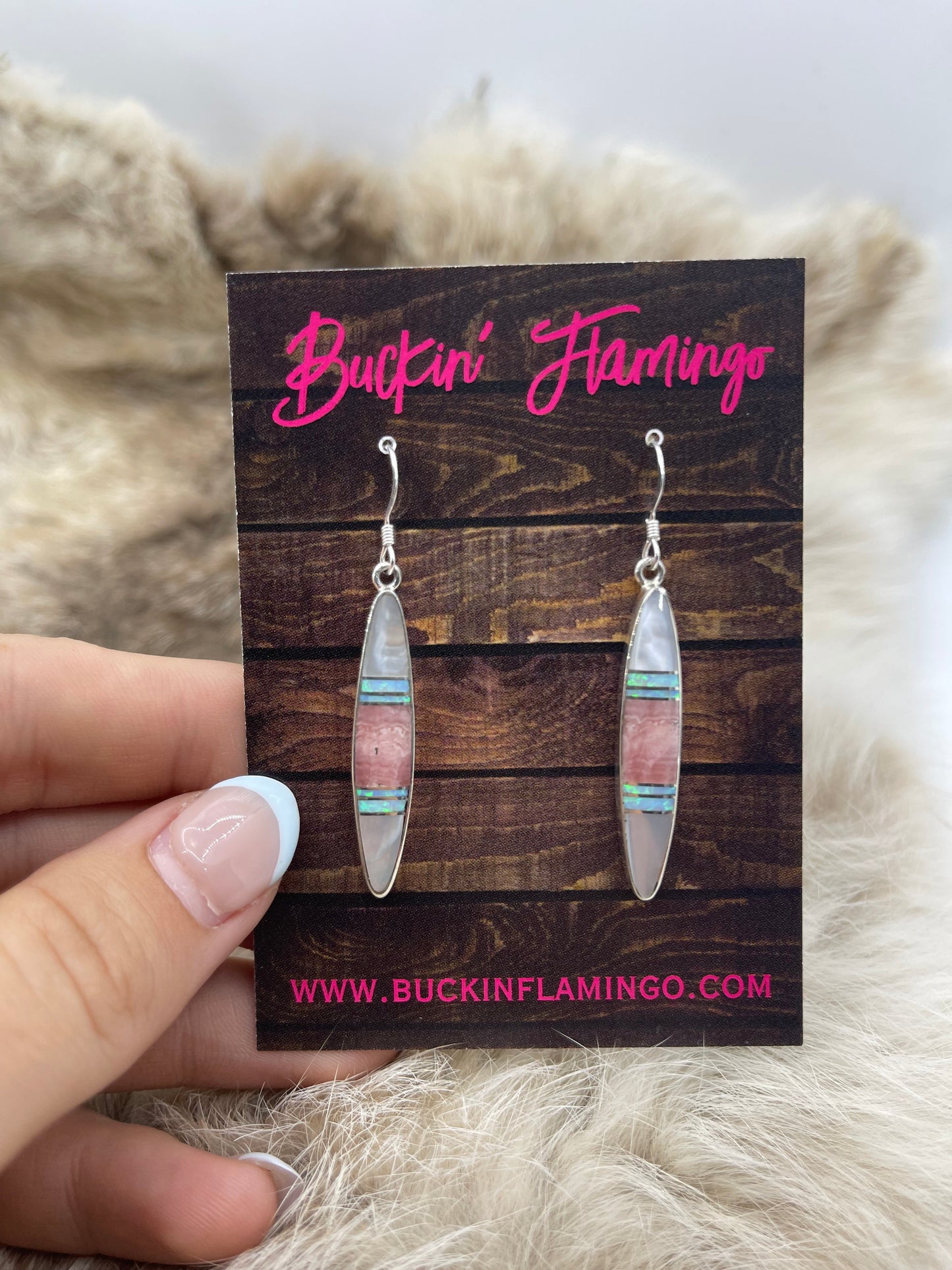 Multi Stone Inlay Dangle Earrings by James Manygoats, Navajo