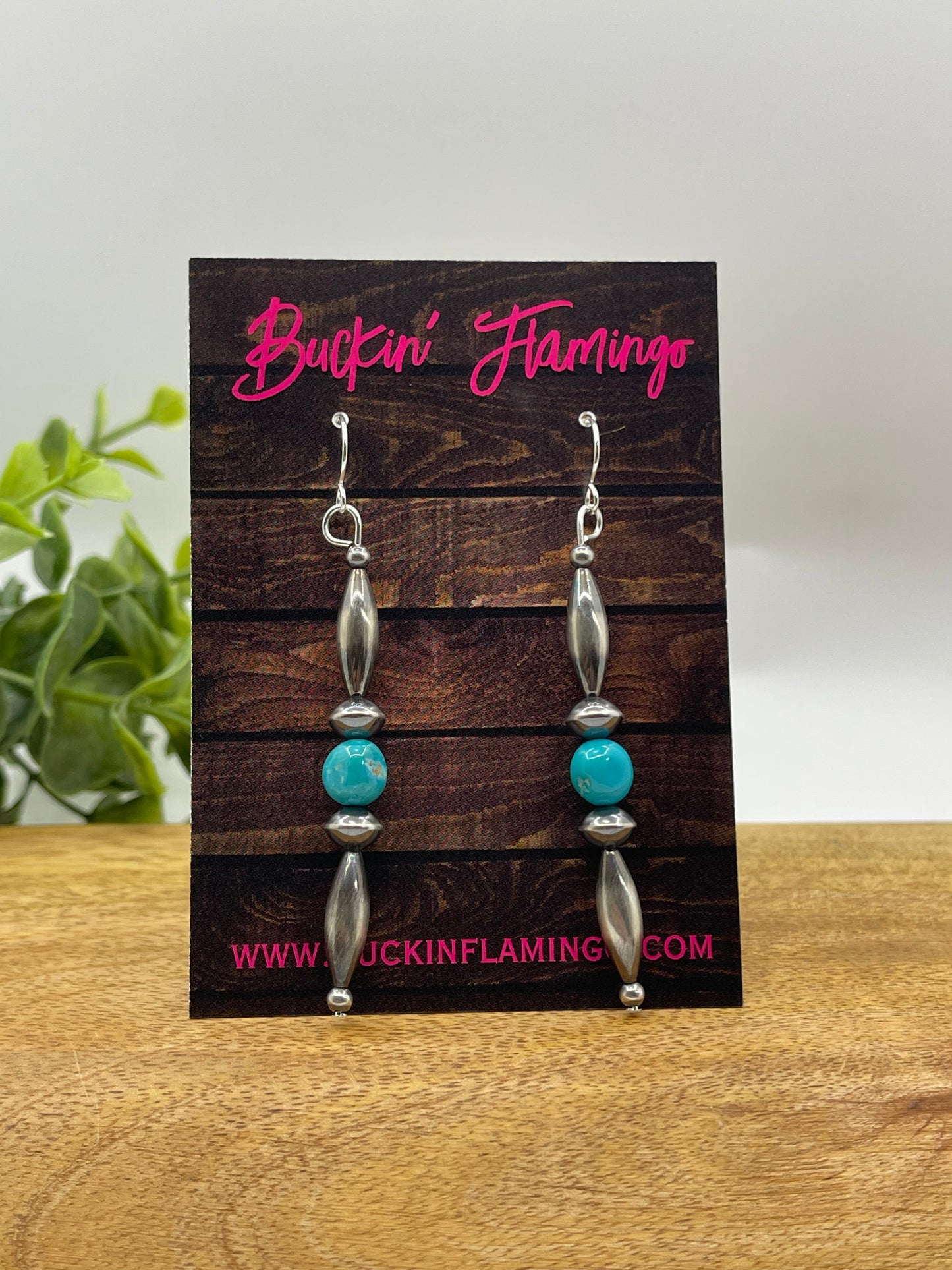 Navajo Style Pearls with Turquoise Nugget Earrings