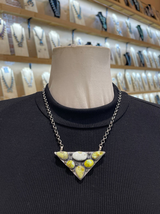 18" Triangle Palomino Turquoise Necklace
