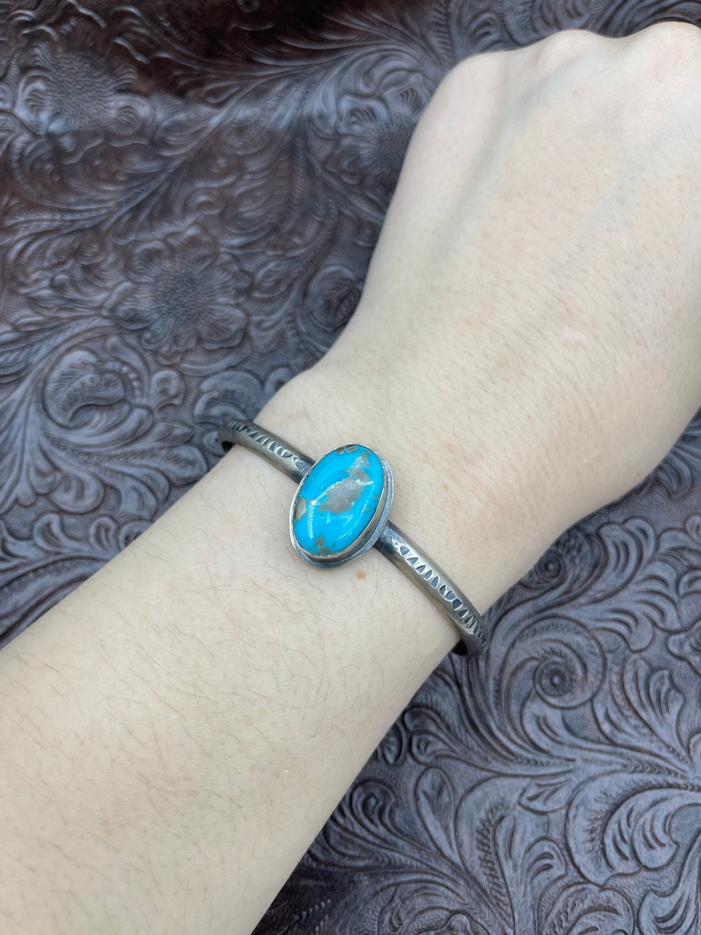 5.5" - 7.25" Kingman Turquoise Cuff Bracelet