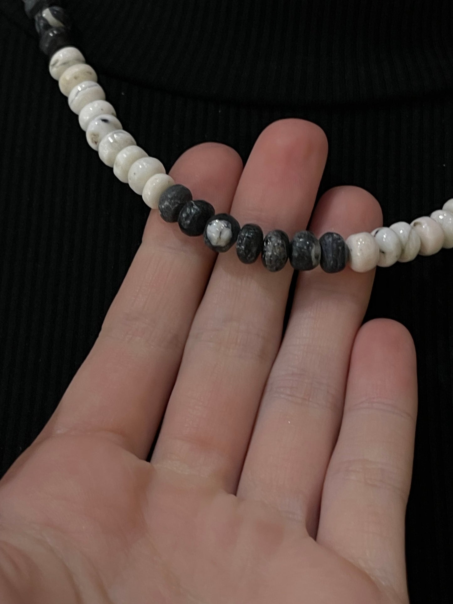 19" 7mm White Buffalo Beaded Necklace