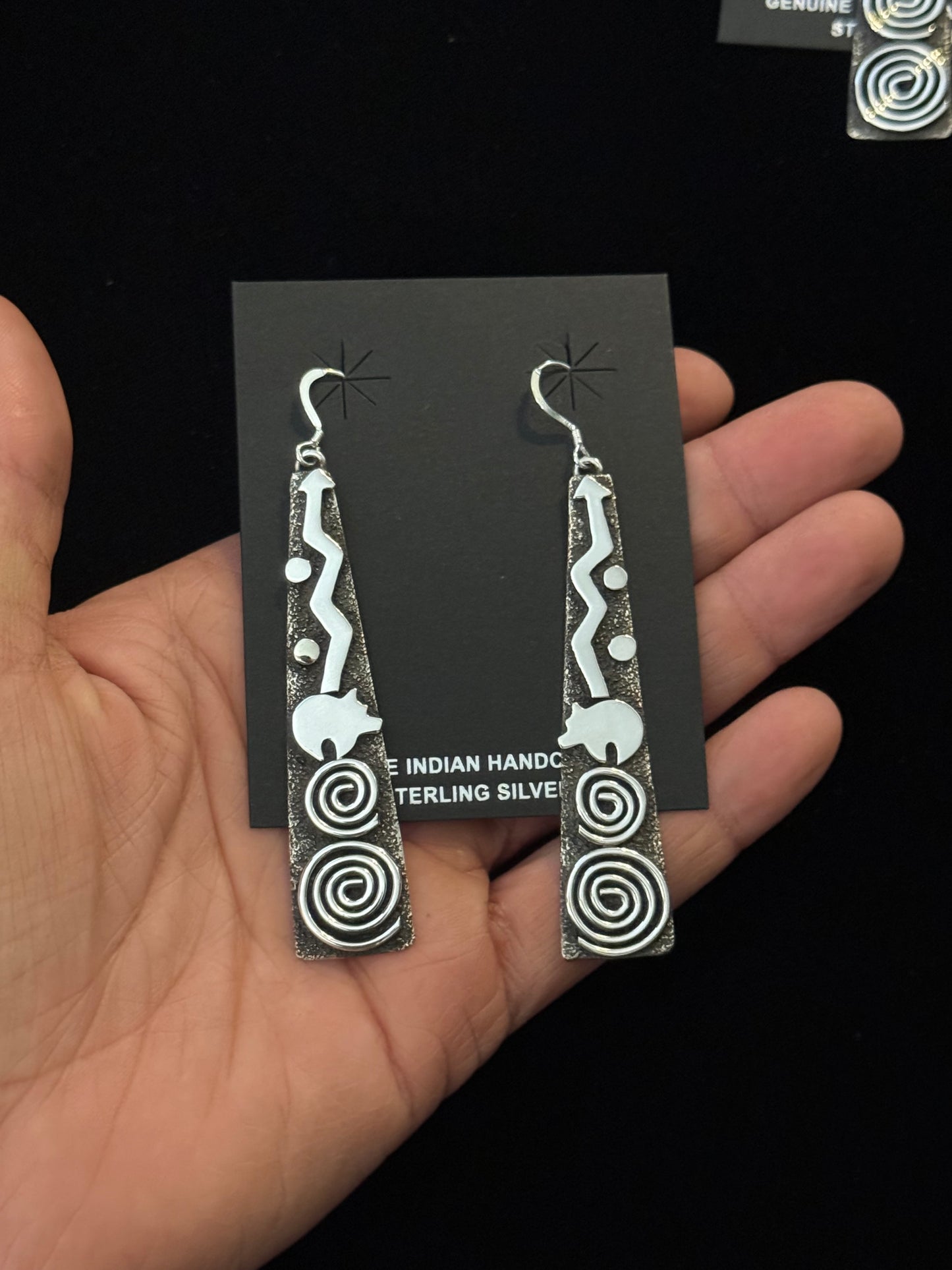 Tee Pee Petroglyph Earrings by Alex Sanchez, Navajo