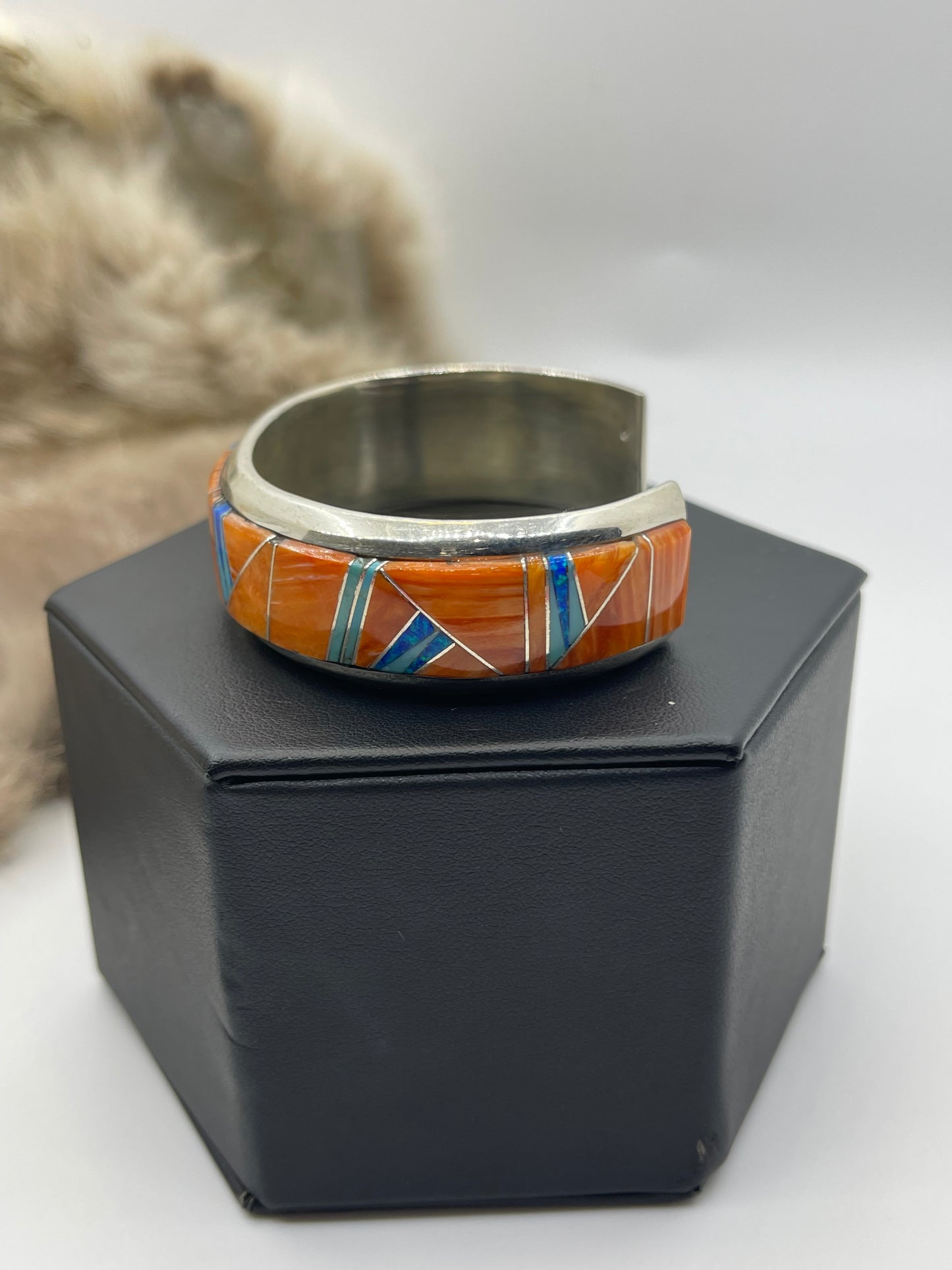 6.75” Spiny & Opal & Turquoise Cuff
