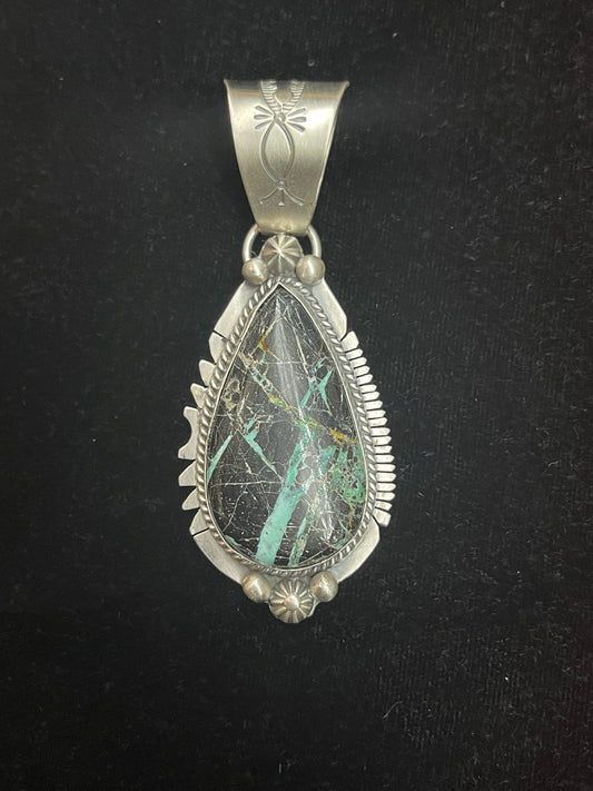13mm Bale Mantis Turquoise Pendant by J. Piaso, Jr. Navajo