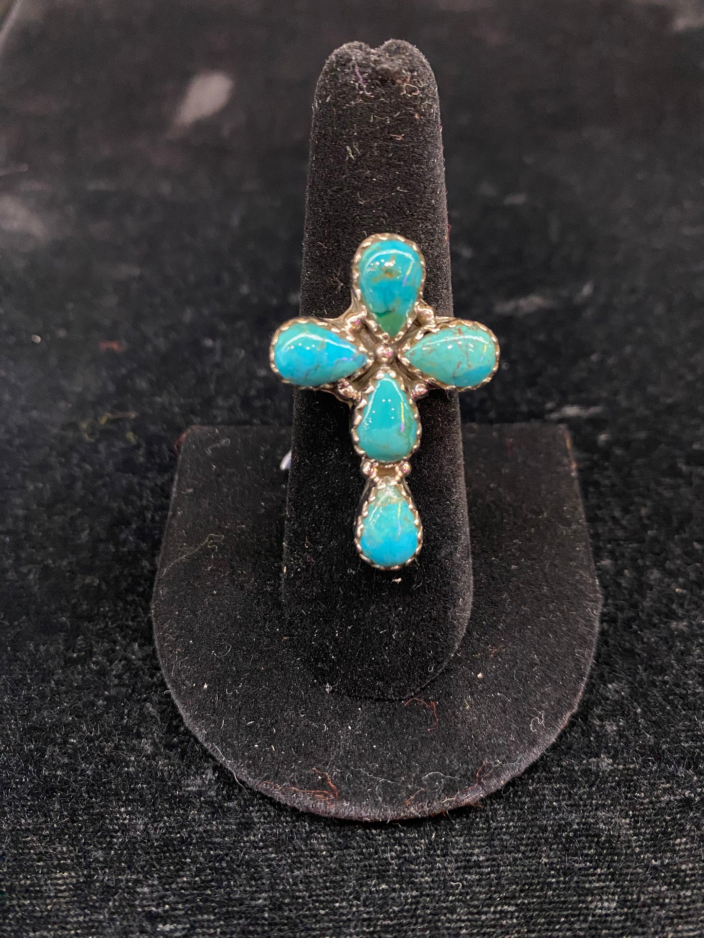 Turquoise Cross Ring 7.0