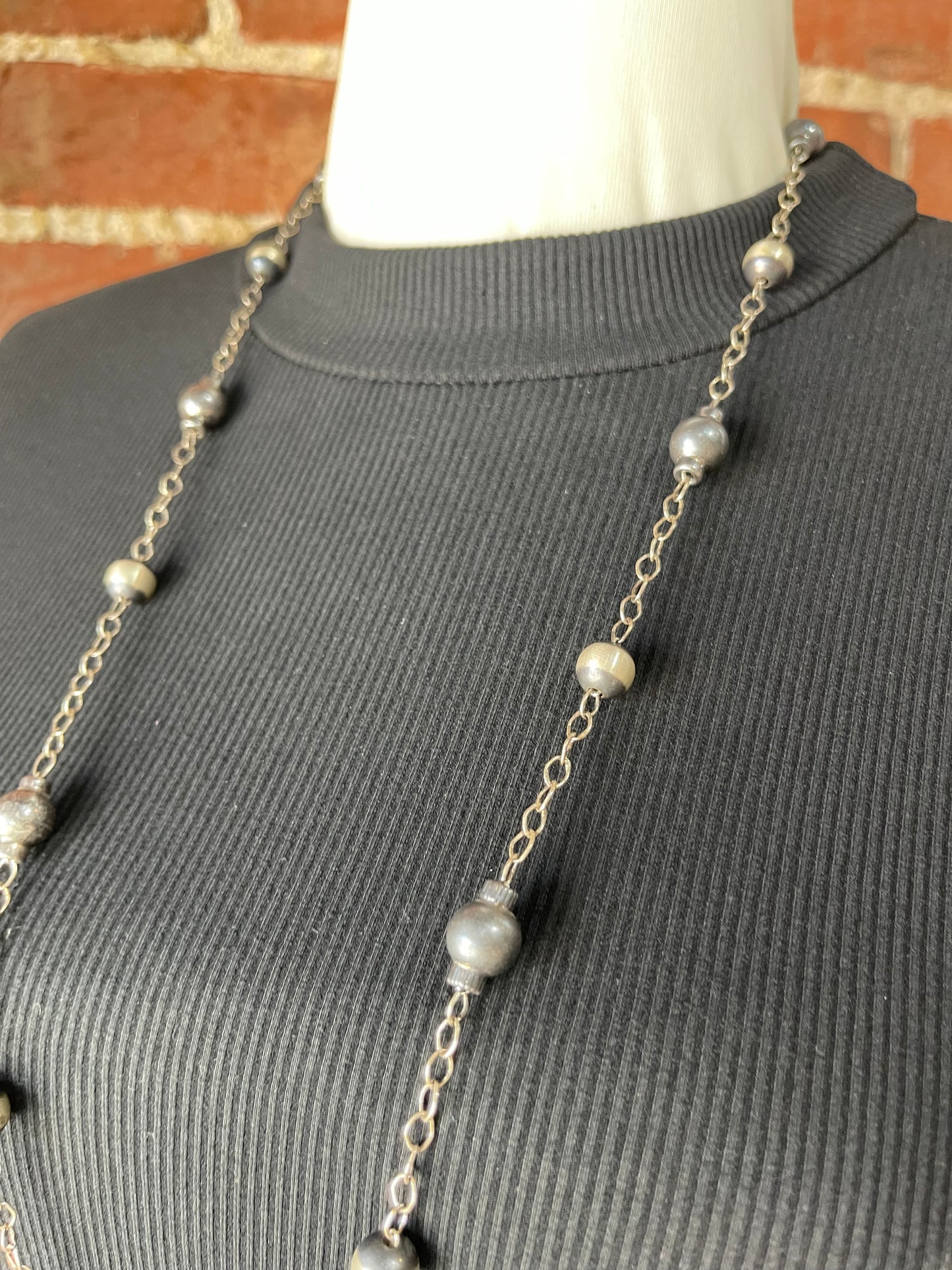 36" 9mm Lariat Navajo Pearls